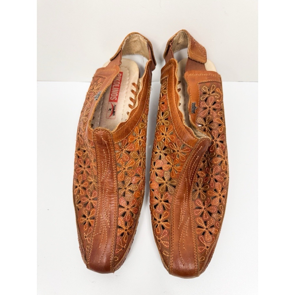Pikolinos Women's Leather Cut Out Daisy Design Sandal Made In Spain Eu 39 - Picture 3 of 5